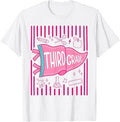 Pennants Striped 3rd Grade Girls Back to School Third Grade T-Shirt