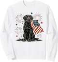 Labrador Retriever Holding America USA Flag Fourth July Sweatshirt