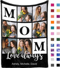 Yofair Mothers Day Birthday Gifts for Mom Custom Blanket with Picture Personalized Mother's Day Blankets Gifts Customized Photo Blanket Mom Birthday Gifts for Women 50" W x 60" L