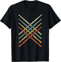 Retro Vintage Drummer 70s 80s Distressed Drum Sticks T-Shirt