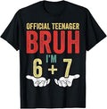 13th Birthday Boys Official Teenager 13 Year Old 6 7 T-Shirt