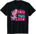 Kids Roar I'm A Two Rex Dinosaur 2nd Birthday Boy T-Shirt