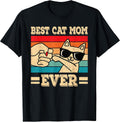 Best Cat Mom Ever Funny Vintage Kitten Lover Retro Women T-Shirt