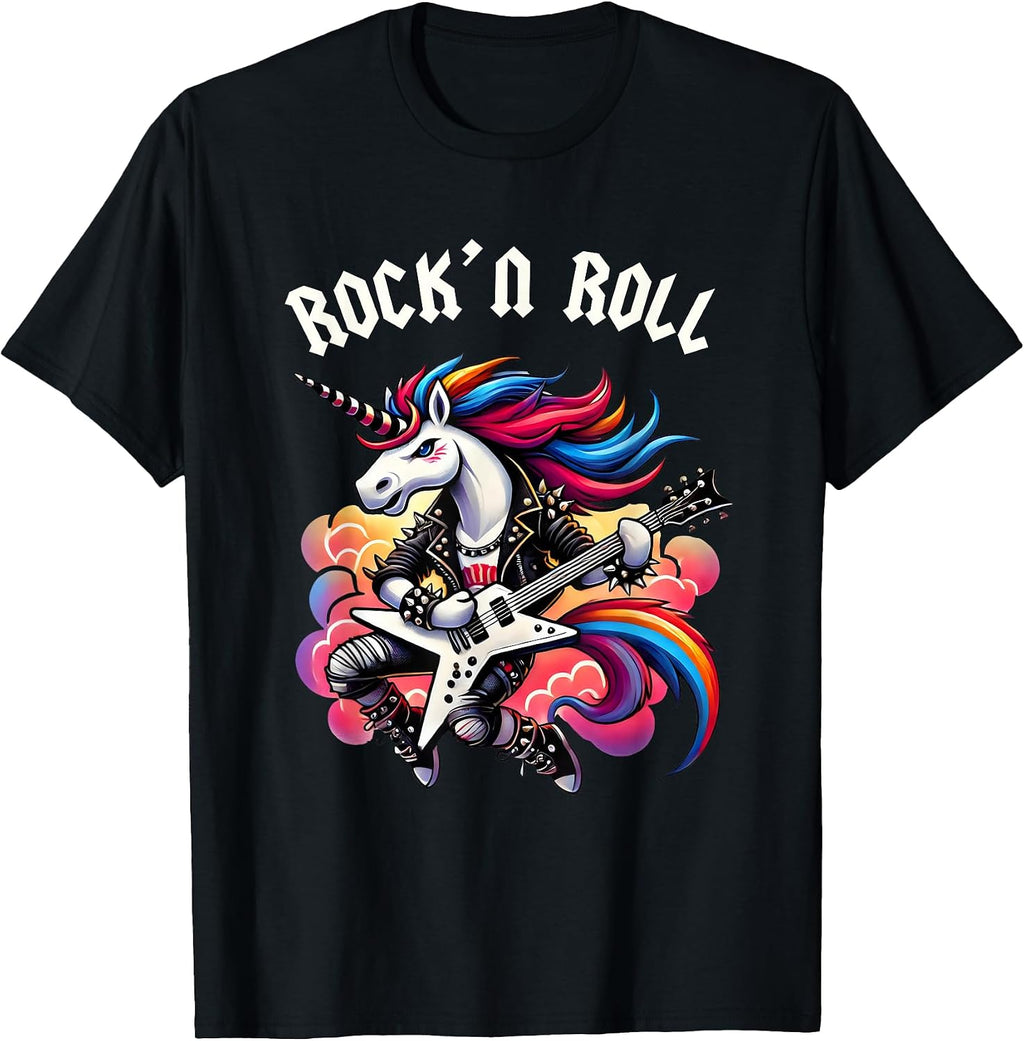 Rock'n Roll Unicorn, Rockstar Unicorn, Punk Goth Band Funny Unisex-Kids T-Shirt