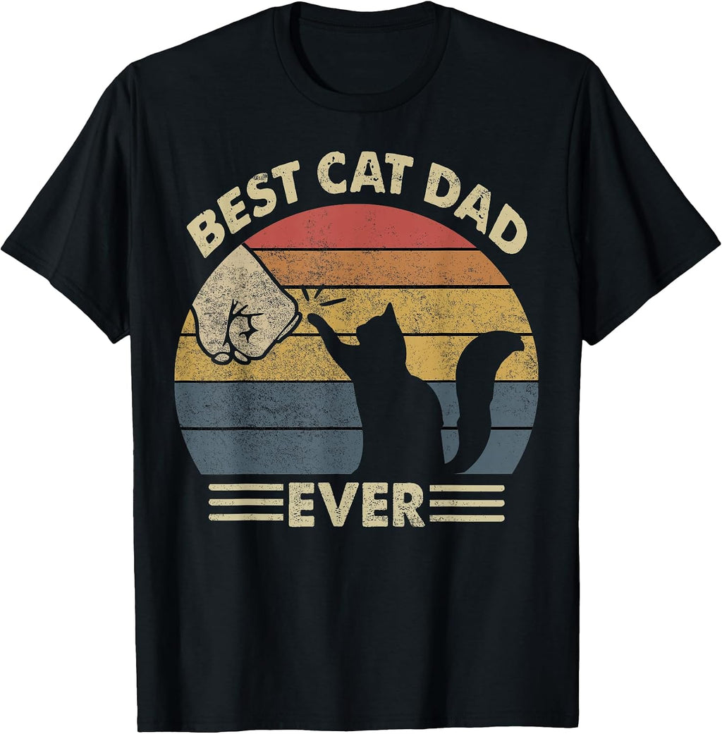 Shirt Men Best Cat Dad Ever Funny Cat Lover Gift T-Shirt