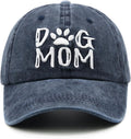 Women's Embroidered Dog Mom Hat Adjustable Denim Baseball Cap