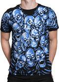 Unisex-Adult Skull Pile Blue Fantasy All Over Print Short Sleeve T-shirtT-Shirt