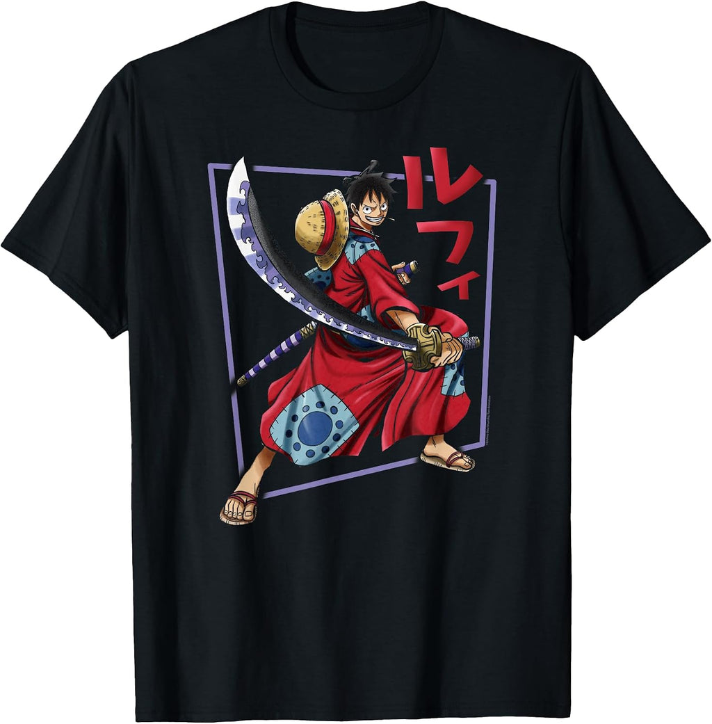 Anime Luffy Wano Costume Illustration T-Shirt