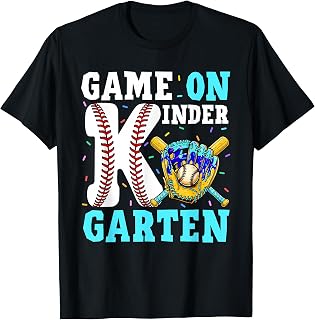 Back to School Kindergarten Baseball Drip Ice Cream Boys T-Shirt