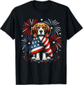 Cute Beagle Dog USA American Flag Dog Lover 4th Of July T-Shirt for Men Women Kids