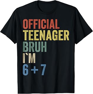 13th Birthday Boys Official Teenager Six Seven Meme 6+7 Gift T-Shirt