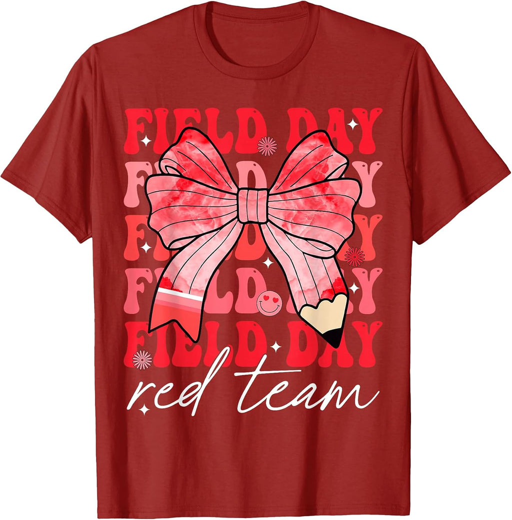 Field Day Teacher Student Kids Retro Field Day Red Team T-Shirt
