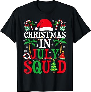 Christmas in July Squad Family Group Matching Beach Summer T-Shirt