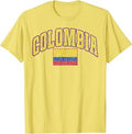Retro Colombia Flag Vintage Colombian Pride Yellow Colombia T-Shirt