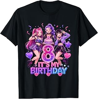 It's My 8th Birthday K-Pop Girl Cute 8 Year Old Party Tee T-Shirt