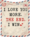 WRAPIX Anniversary Couple Gifts for Men Women - I Love You More Soft Fleece Throw Blanket 50x60 in - Mothers Day Birthday Wedding Gifts for Wife Her Girlfriend, Romantic Gift for Him Boyfriend Husband