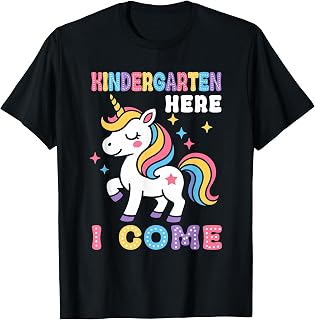Unicorn Kindergarten Here I Come Back to School Girls Kids T-Shirt