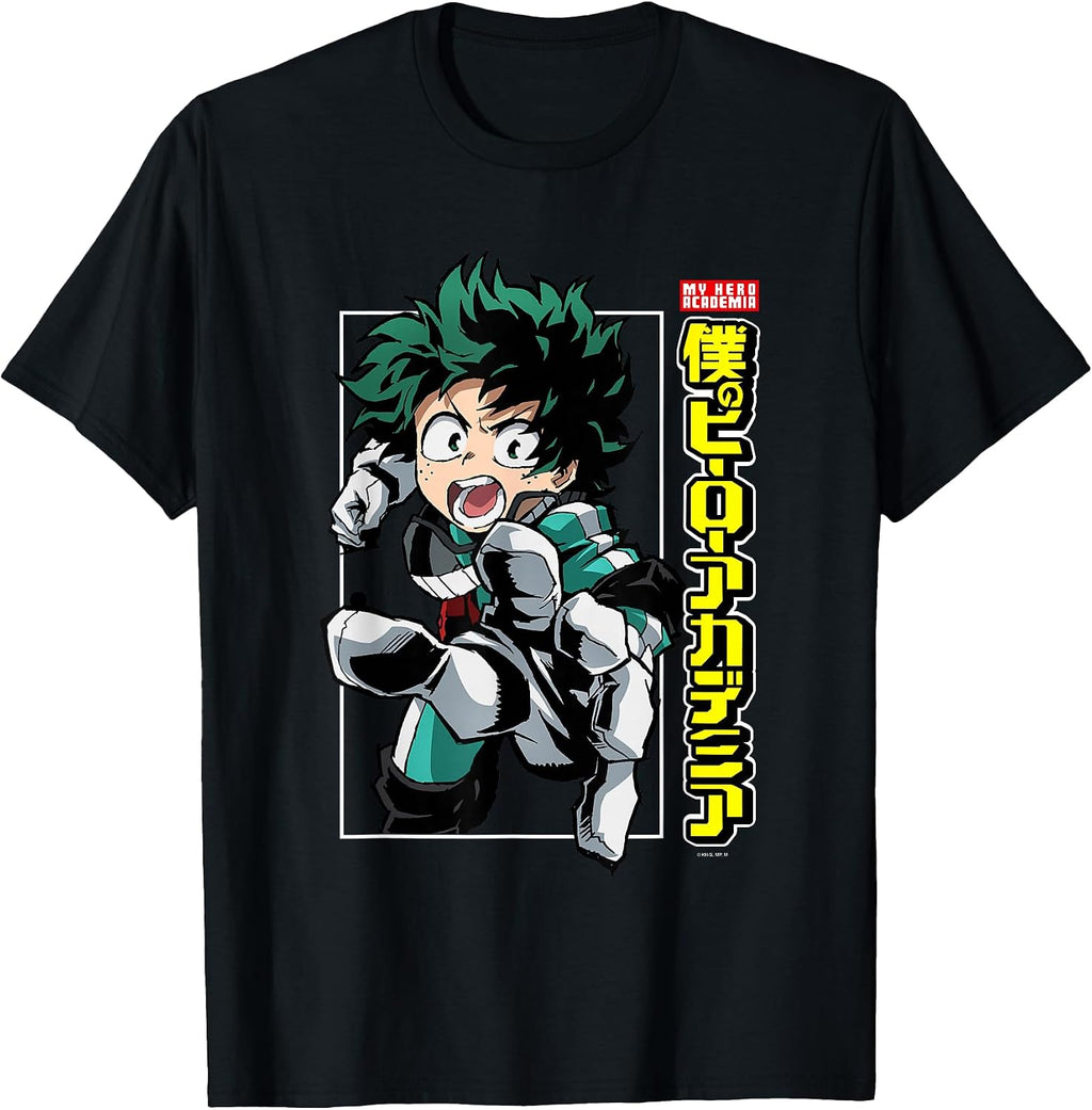 Deku Action Pose with Kanji Anime T-Shirt