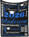 Dr.TOUGH Custom Graduation Gifts Blanket with Name School Personalized Class of 2026 Graduation Blankets for Him Her Customized Throw Blanket for High School College Graduation Gifts