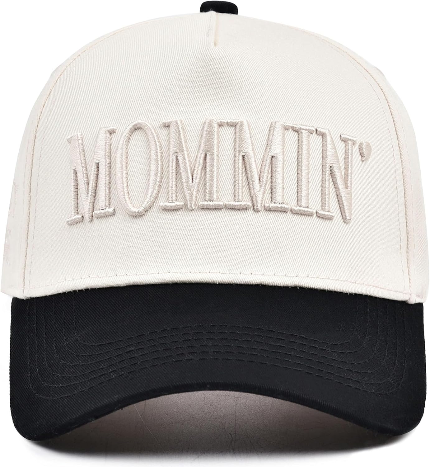 Women’s Mommin Trucker Hat – Vintage Two-Tone Ponytail Baseball Cap, Embroidered Adjustable Hat, Great Gift for Mom & Women