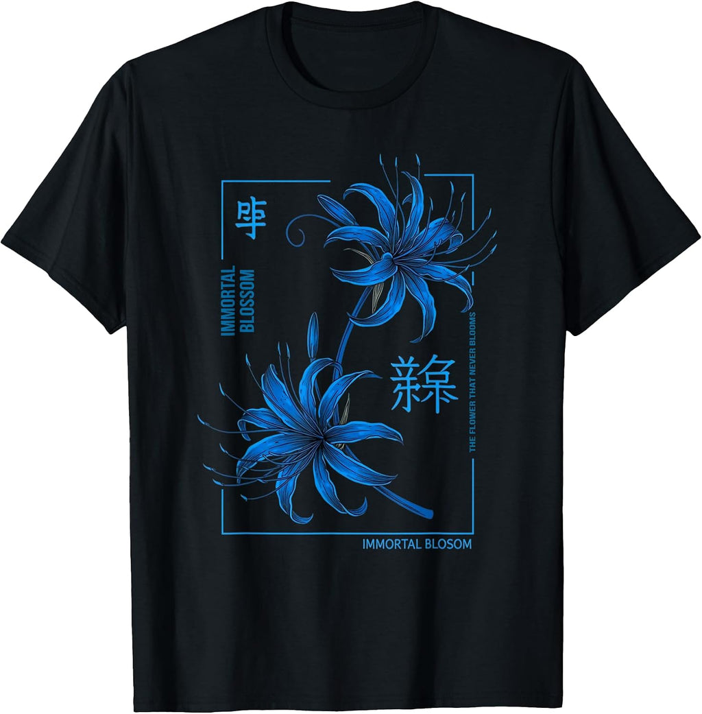 Flower Japanese Lily Spider Aesthetic Anime Culture Art T-Shirt