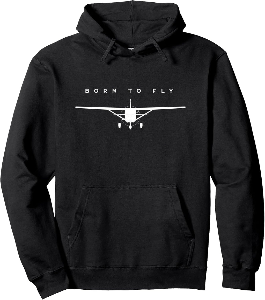 Single Engine Prop Airplane Shirt Born to Fly - Hoodie Pullover Hoodie