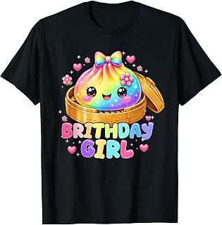 Happy Birthday Girl Kawaii Dumpling Anime Birthday Party T-Shirt