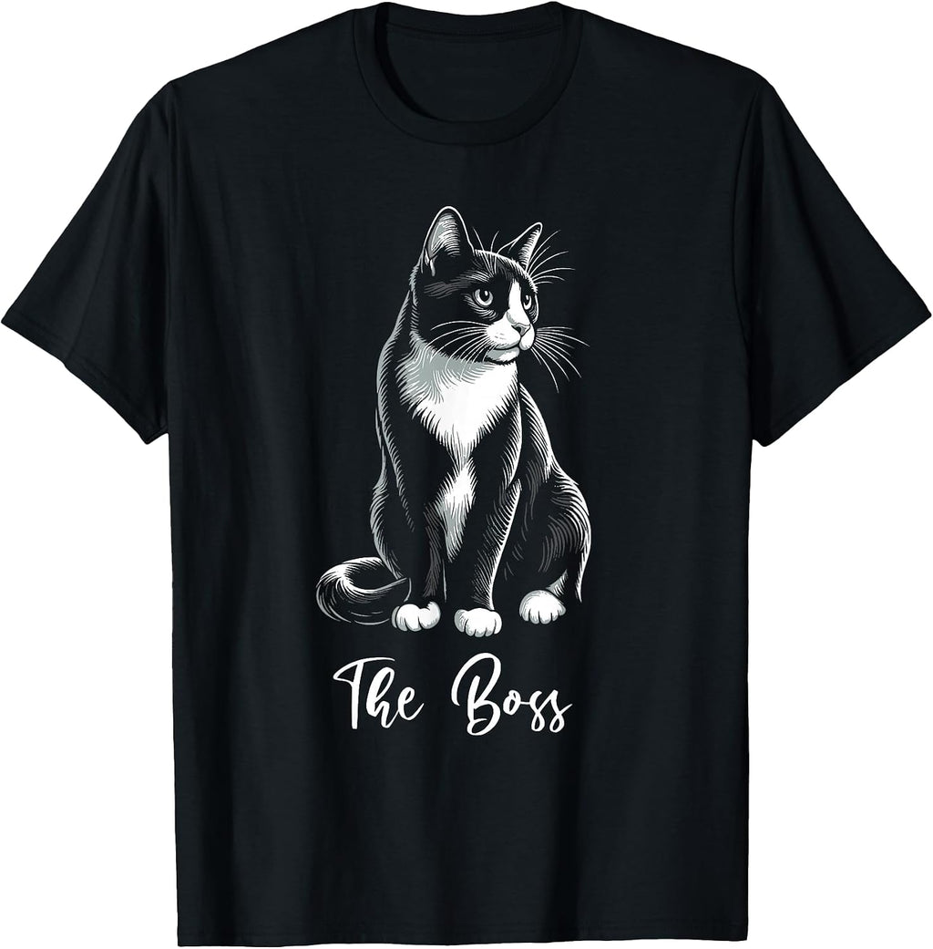 The Boss Tuxedo Cat Lover Kitten Tuxedo Cat Owner T-Shirt