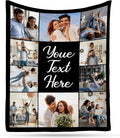 Ship Next Day, Custom Blanket with Picture - Printed in USA, Personalized Photo Throw Blankets Christmas Birthday Gifts, Customized Gifts for Couple Anniversary Girlfriend Boyfriend Mom Dad Family