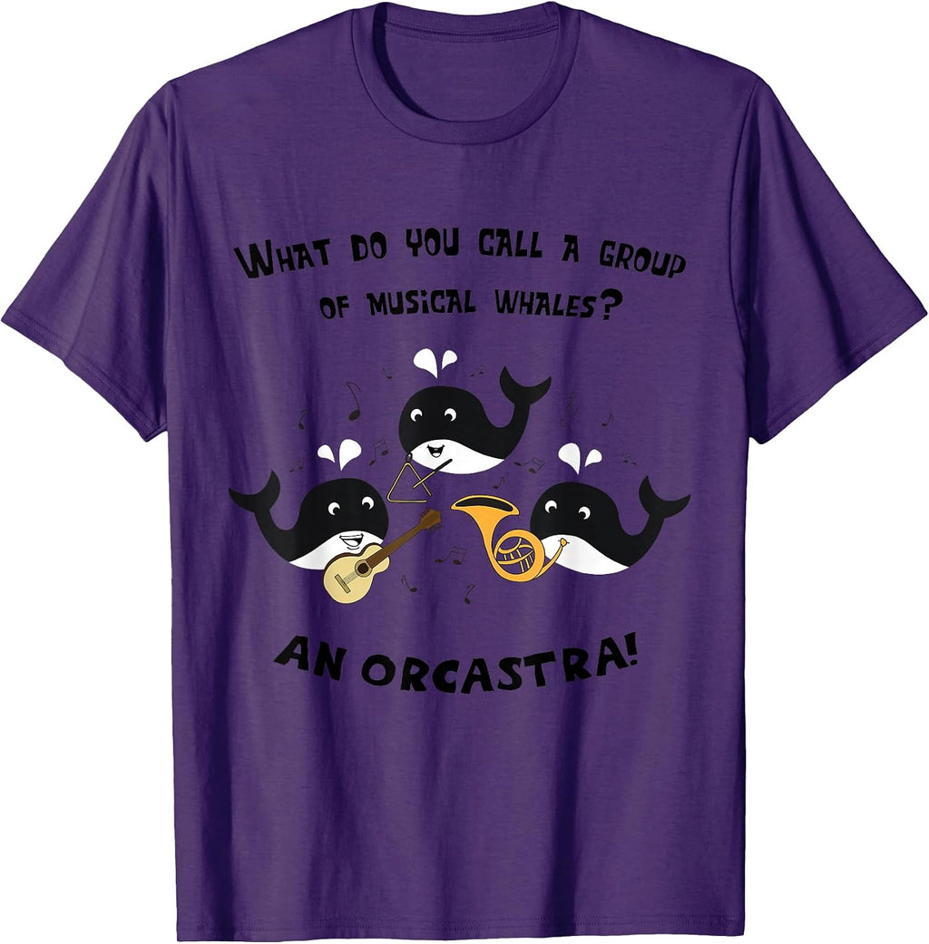 Funny Whale Orchestra Marching Band Music Pun T-Shirt