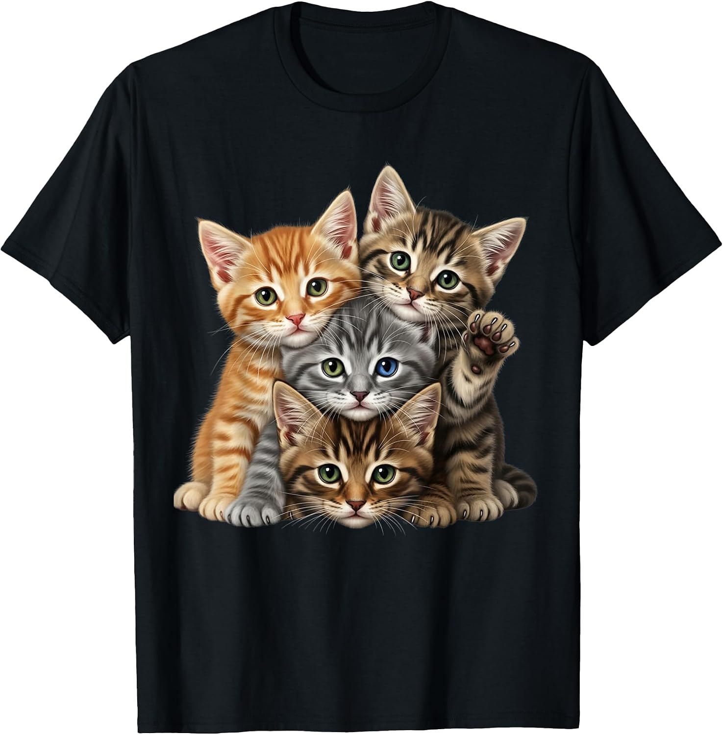 Cute little Cats playing build Wall for lovers kitty kittens T-Shirt