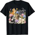 Vintage Cats Flower Floral Cute Kitten Cat Lover Cat Mom T-Shirt