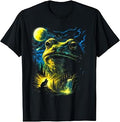 Frog Howling to The Moon Funny Vintage Toad Moon Graphic T-Shirt