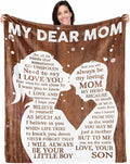 Birthday Gifts for Mom from Son Stocking Stuffers I Love You Gifts Best Mom Ever Ideas to My Mom Blanket Mothers Day Christmas Valentines Present Bed Throw Blanket 60"x50"