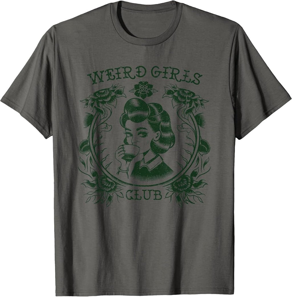 Weird Girls Club Retro Gothic Floral Alt Girl T-Shirt