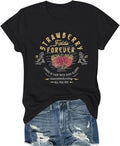 Rock Band T Shirts for Women Rock and Roll Country Music Shirts Vintage Strawberry Graphic Tees Concert Outfits
