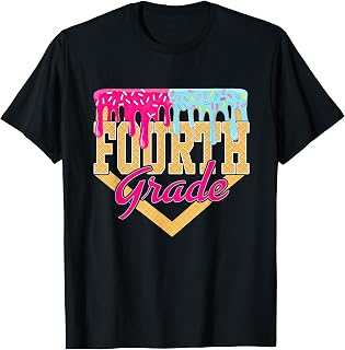 Ice-Cream Dripping Fourth Grade Teacher Student 4th Grade T-Shirt