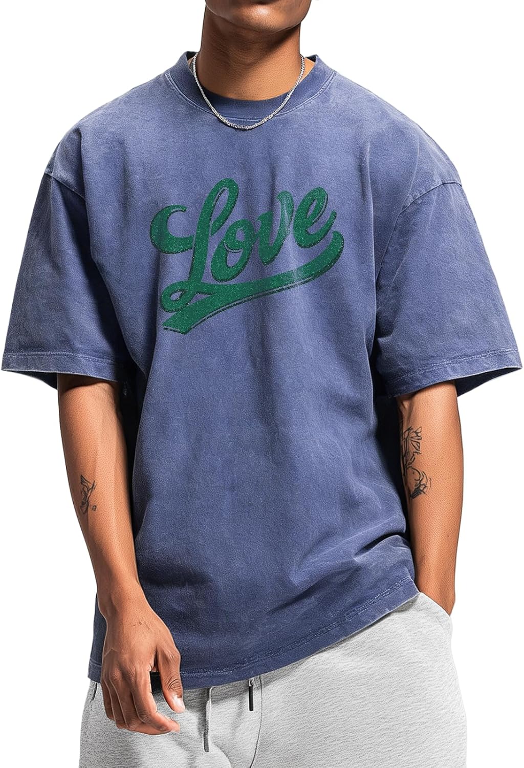 Mens Graphic T-Shirts Solid 100% Cotton Washed Short Sleeve Crewneck Gym Workout Breathable Quick Dry Undershirts
