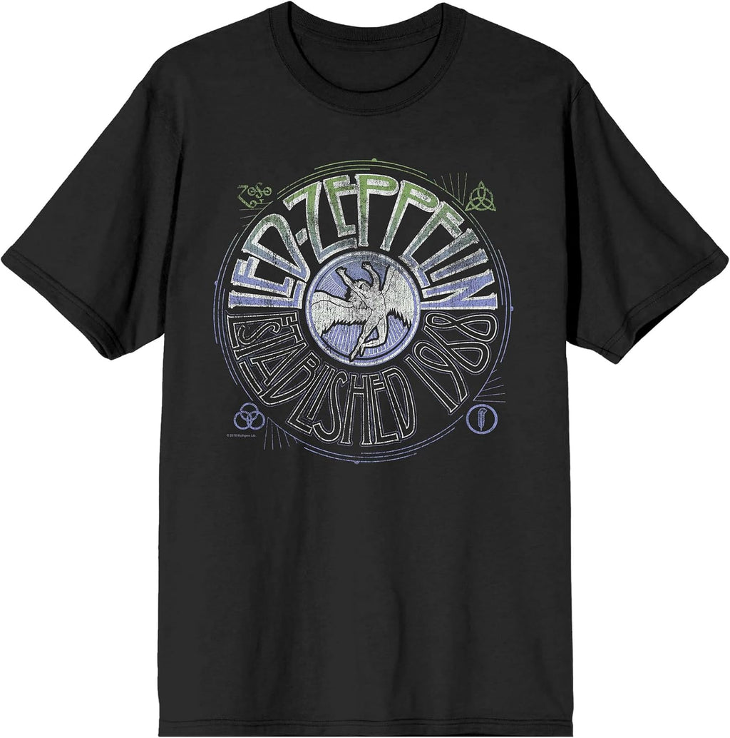 Led Zeppelin Established 1968 Men's Crew Neck Short Sleeve T-Shirt