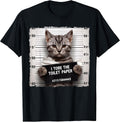Cute Cat Mugshot Humorous Cat for Cats Lover Cat Mom Cat Dad T-Shirt