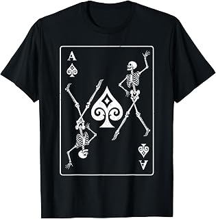 Skeleton Ace of Spades Playing Card Poker Gambler Gothic T-Shirt