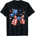 Funny Patriotic Balloon Dog American Flag Fourth of July T-Shirt