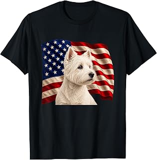 Patriotic 4th July USA Flag West Highland Terrier T-Shirt