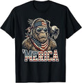 Bigfoot Merica American Flag Patriotic USA Funny Sasquatch T-Shirt