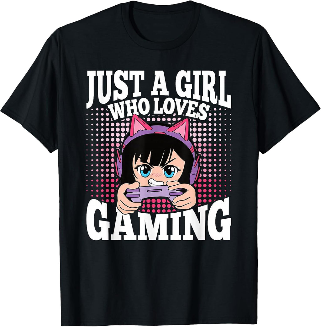 Just A Girl Who Loves Gaming Funny Video Gamer Girls Kids T-Shirt