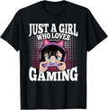 Just A Girl Who Loves Gaming Funny Video Gamer Girls Kids T-Shirt