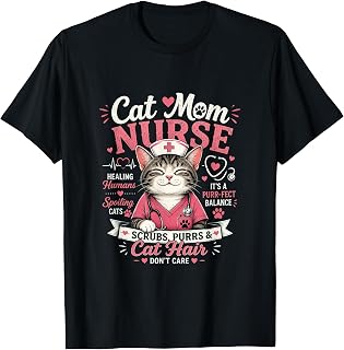 Cat Mom Nurse T-Shirt