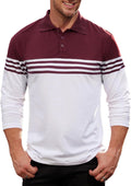 Men Casual Striped Polo Classic Long Sleeve Regular Fit Shirts (S-2XL)
