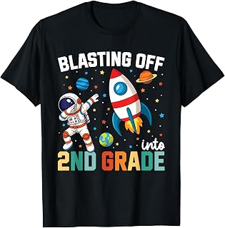 Blasting Off Into 2nd Grade Boys First Day Second Grade Kids T-Shirt