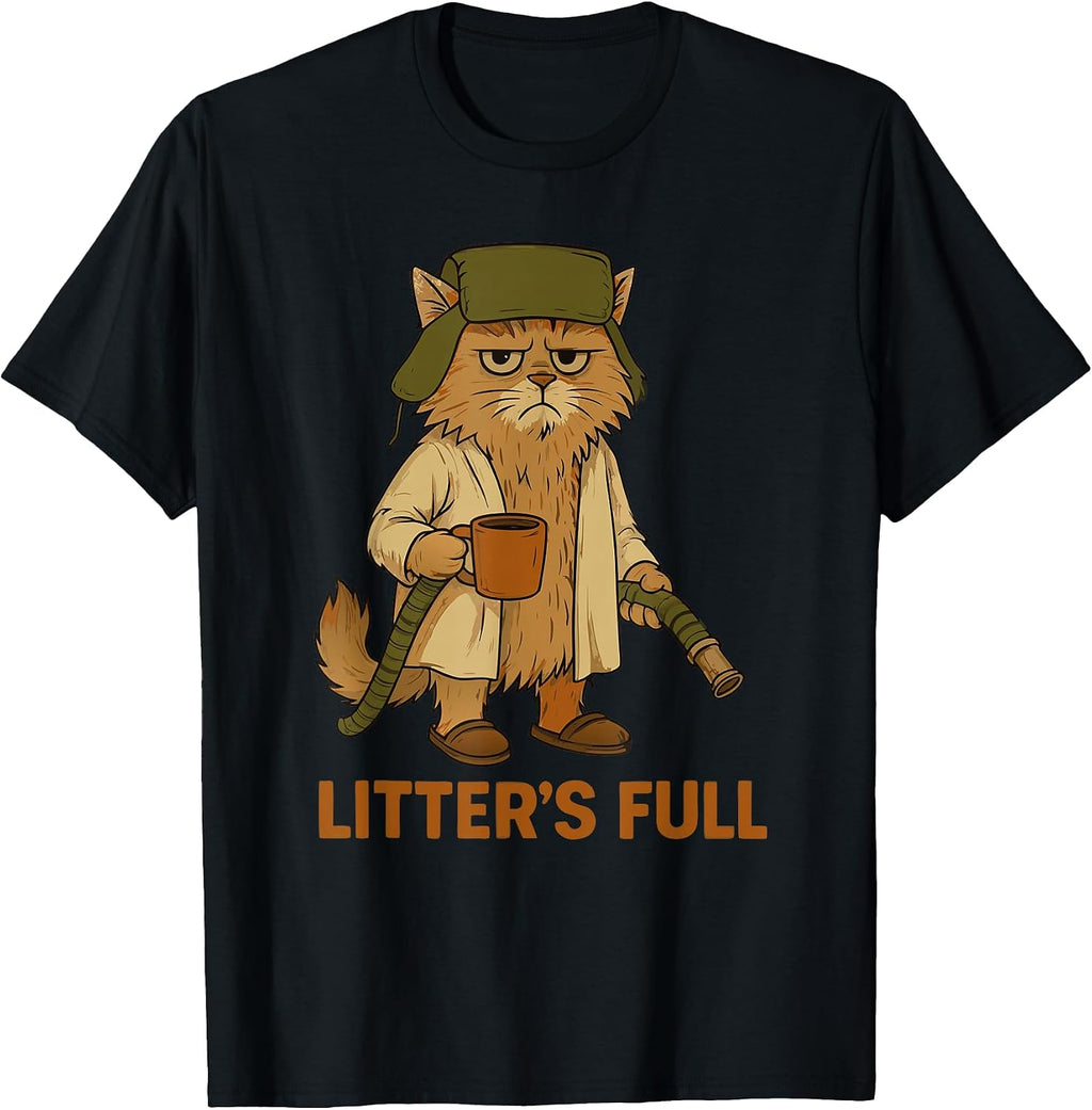 Litter’s Full Funny Cat Lovers Christmas Xmas T-Shirt